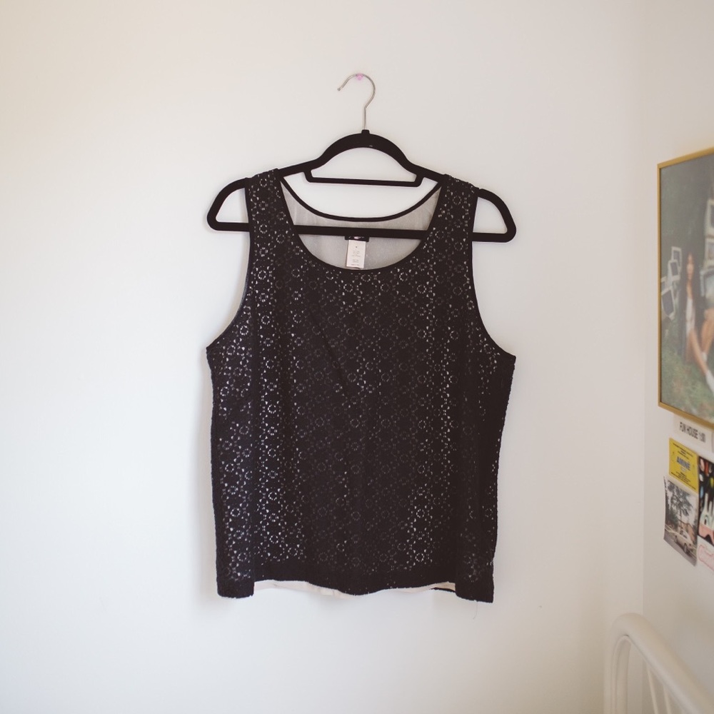 Black jcrew lace top